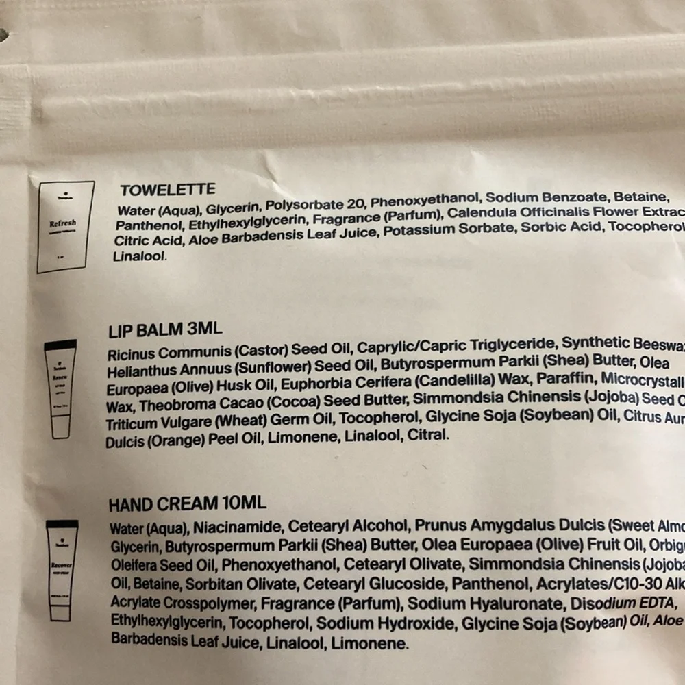 Therabody Arrive Revived Wellness Pack Towelette Lip Balm Hair Cream